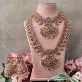 Vriksham Precious Kemp Style Stone Maanga-Red-Bridal Set-G18658